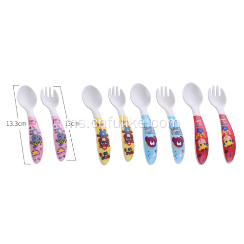 Set Plastik Kiddy Cutlery Spoon yang berwarna-warni